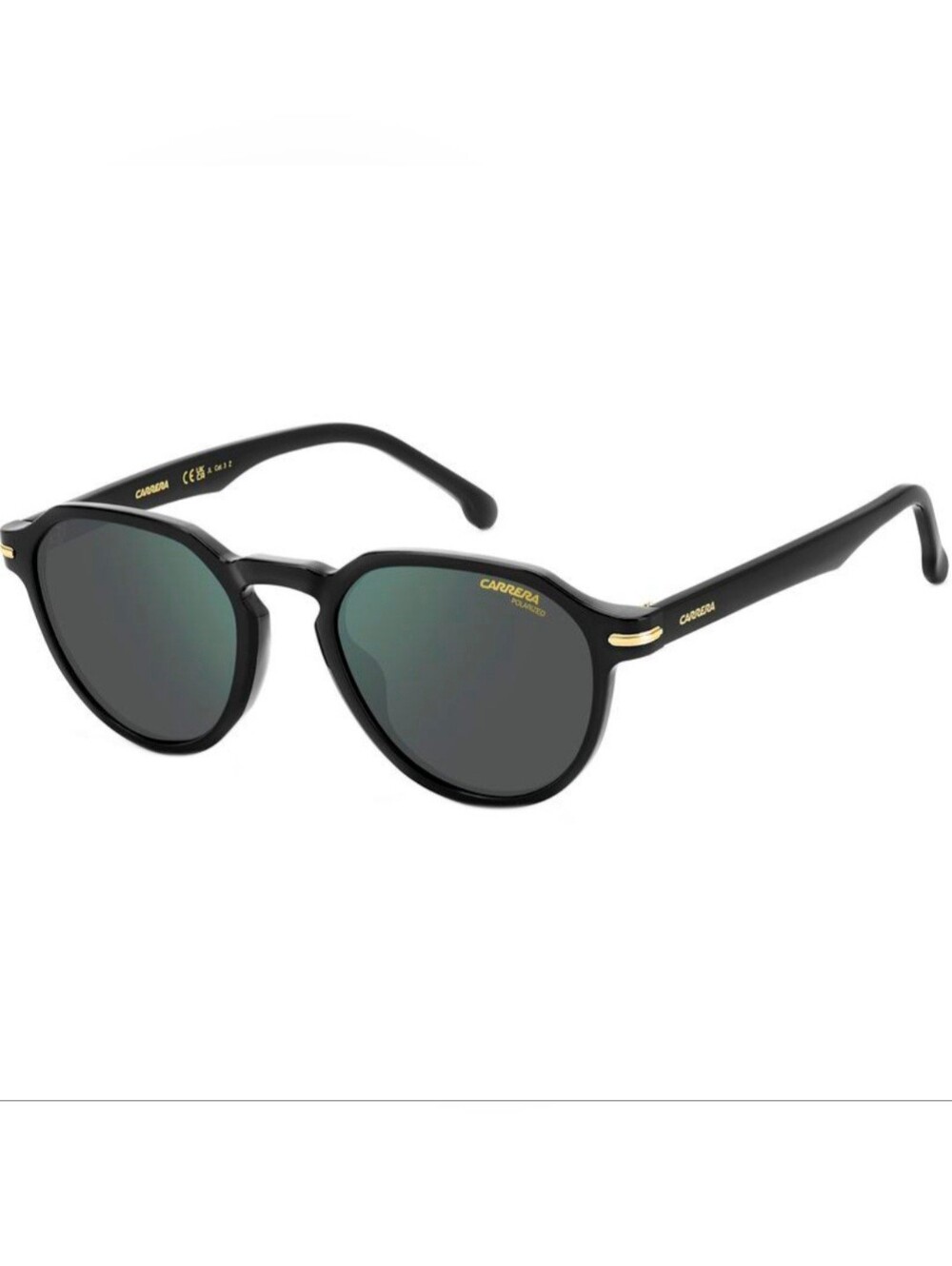 Carrera 314/S Black/Green Grey High Contrast Mirror Polarized Lens Sunglasses